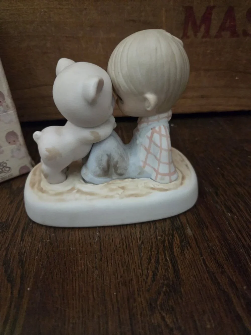 Vtg Precious Moments “We're In It Together” E-9259 Enesco 1982 Boy With Piggy